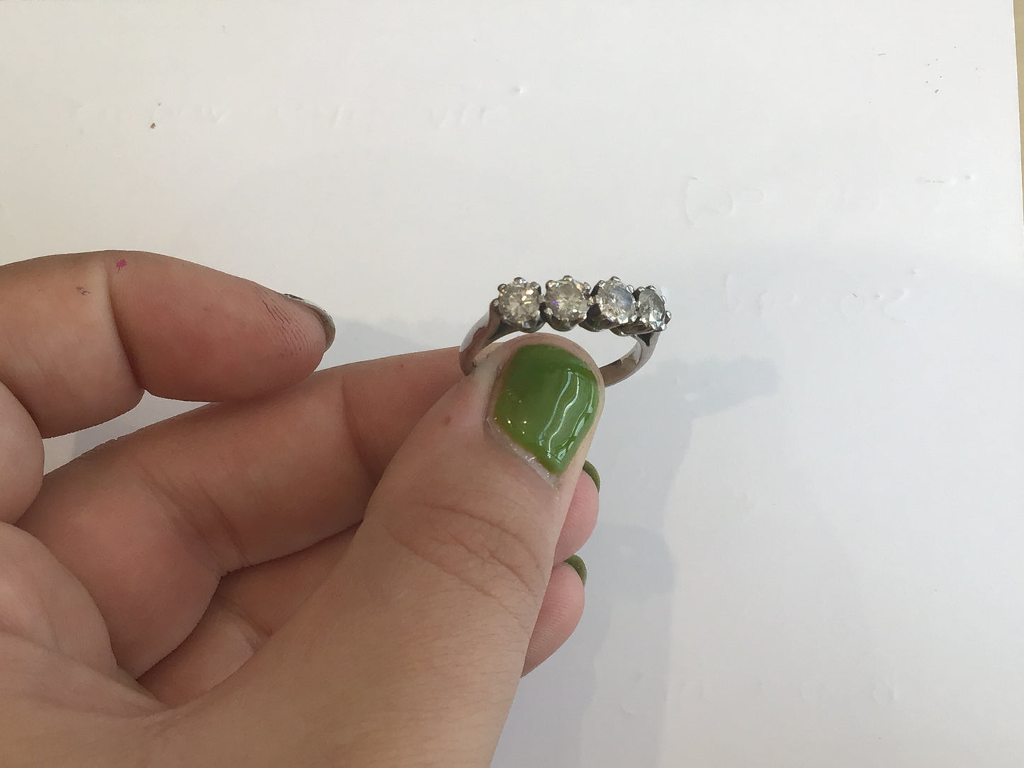 4 stone diamond ring before remodelling at Thorpe & Brown