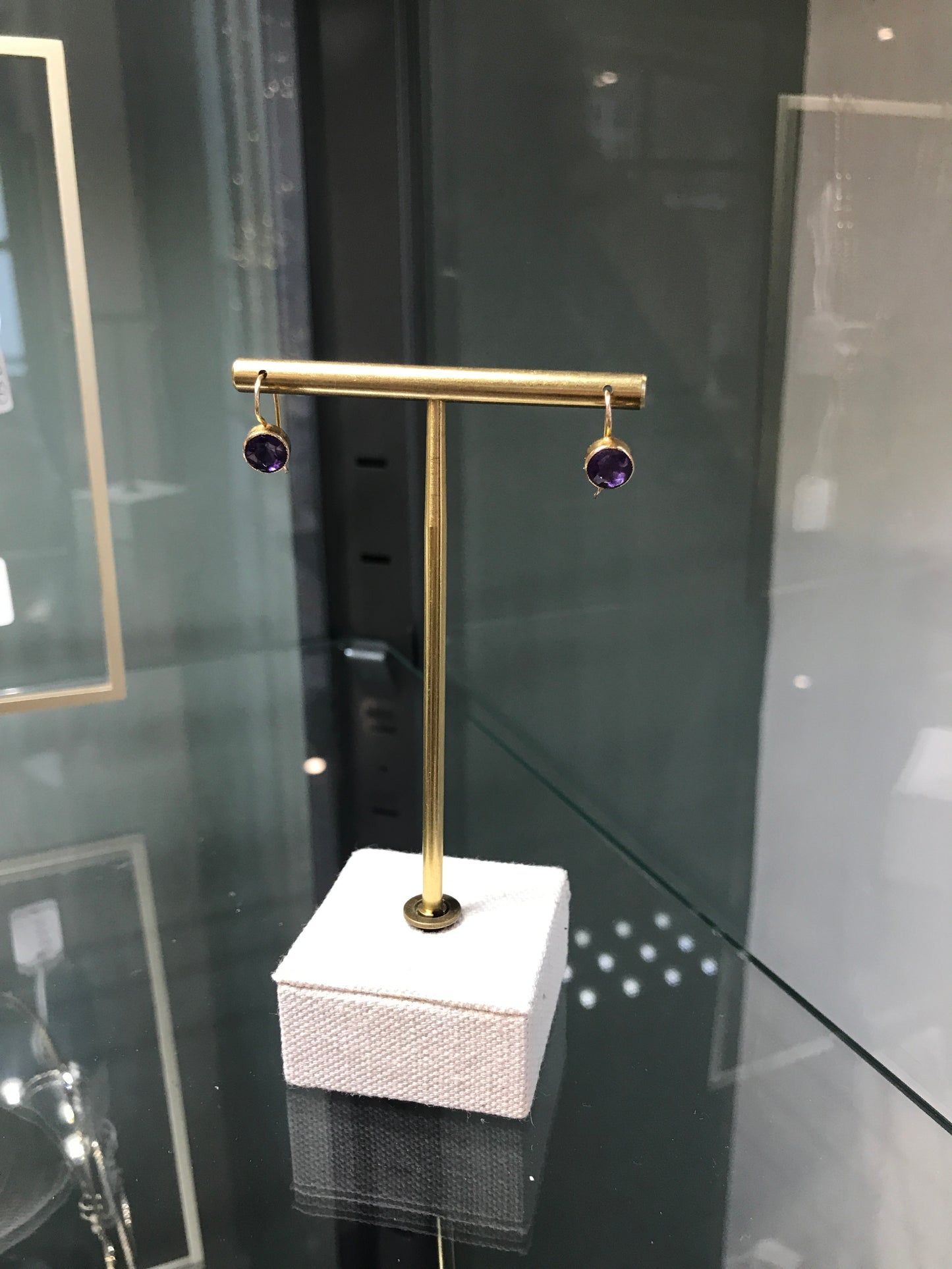 Gold Amethyst Earrings