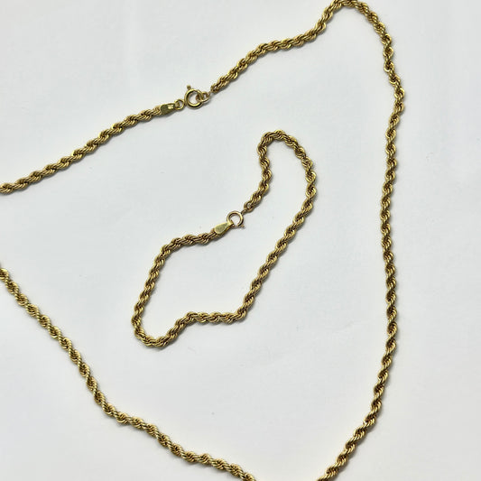 9ct Yellow Gold Rope Necklace