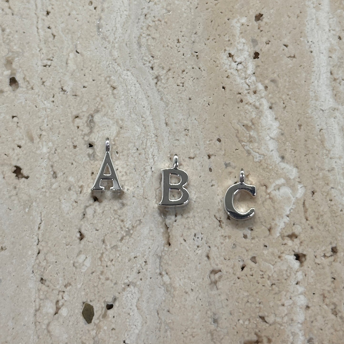 Capital Silver initial charms