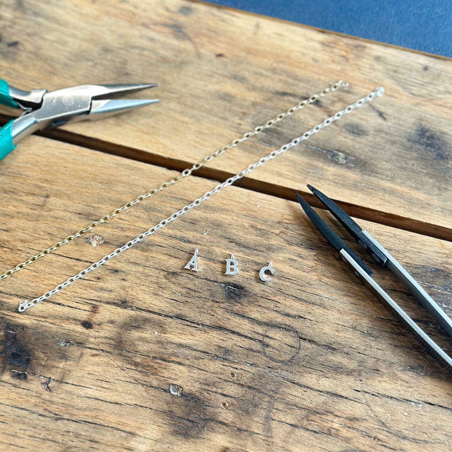 Capital Silver initial charms