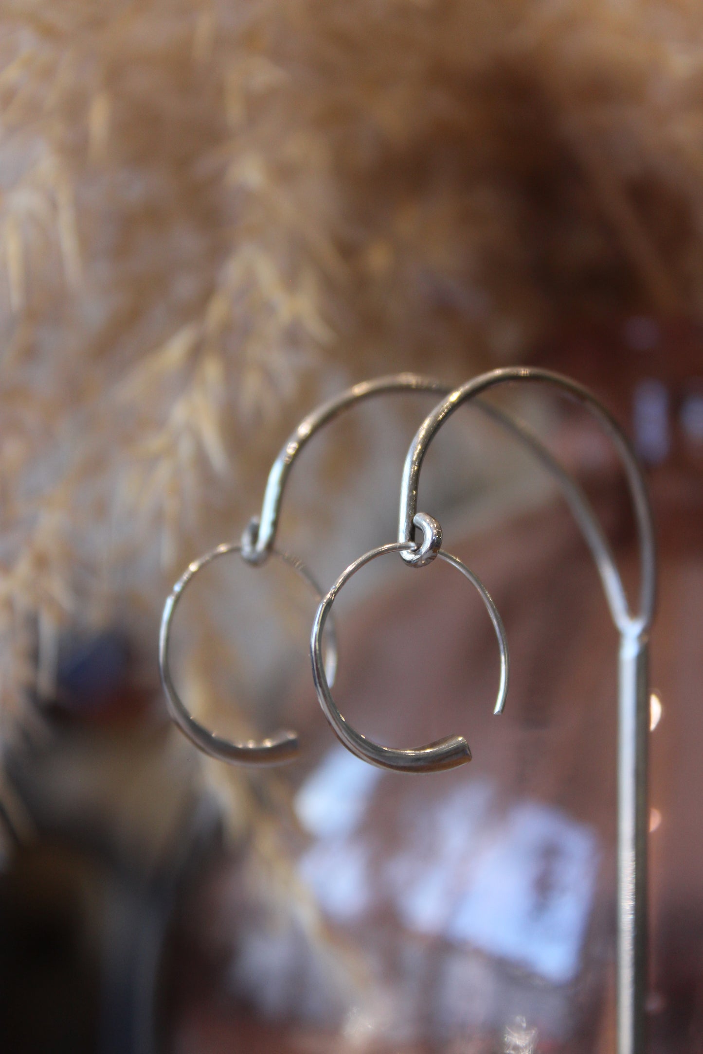Silver Square Hoops