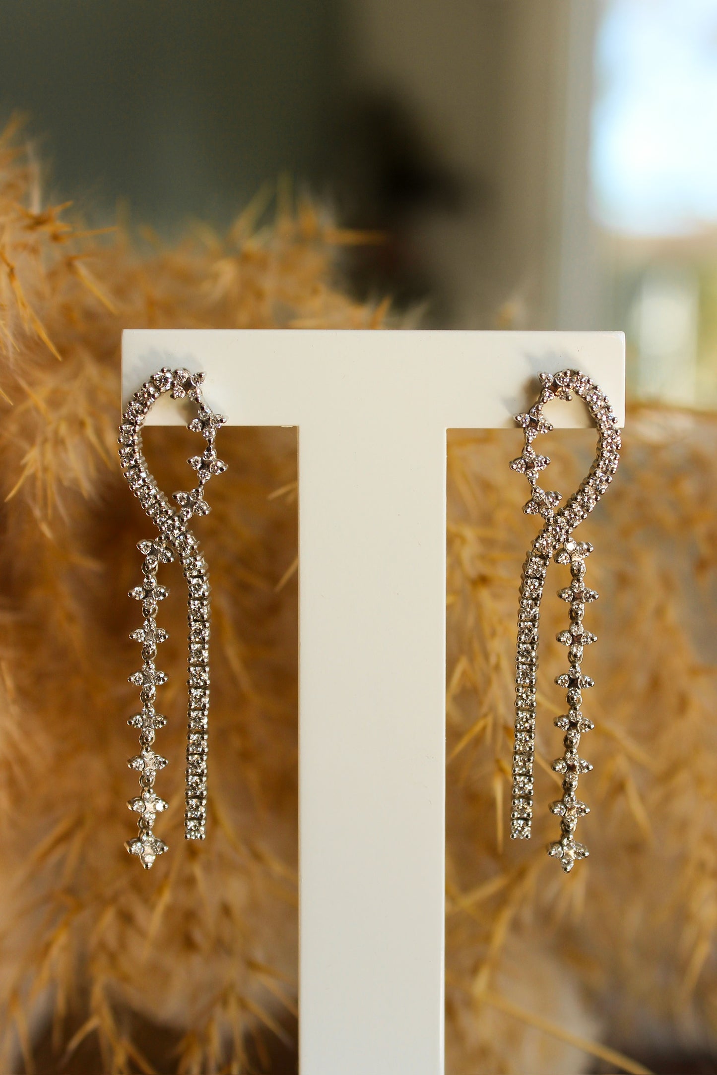 Diamond dropper earrings