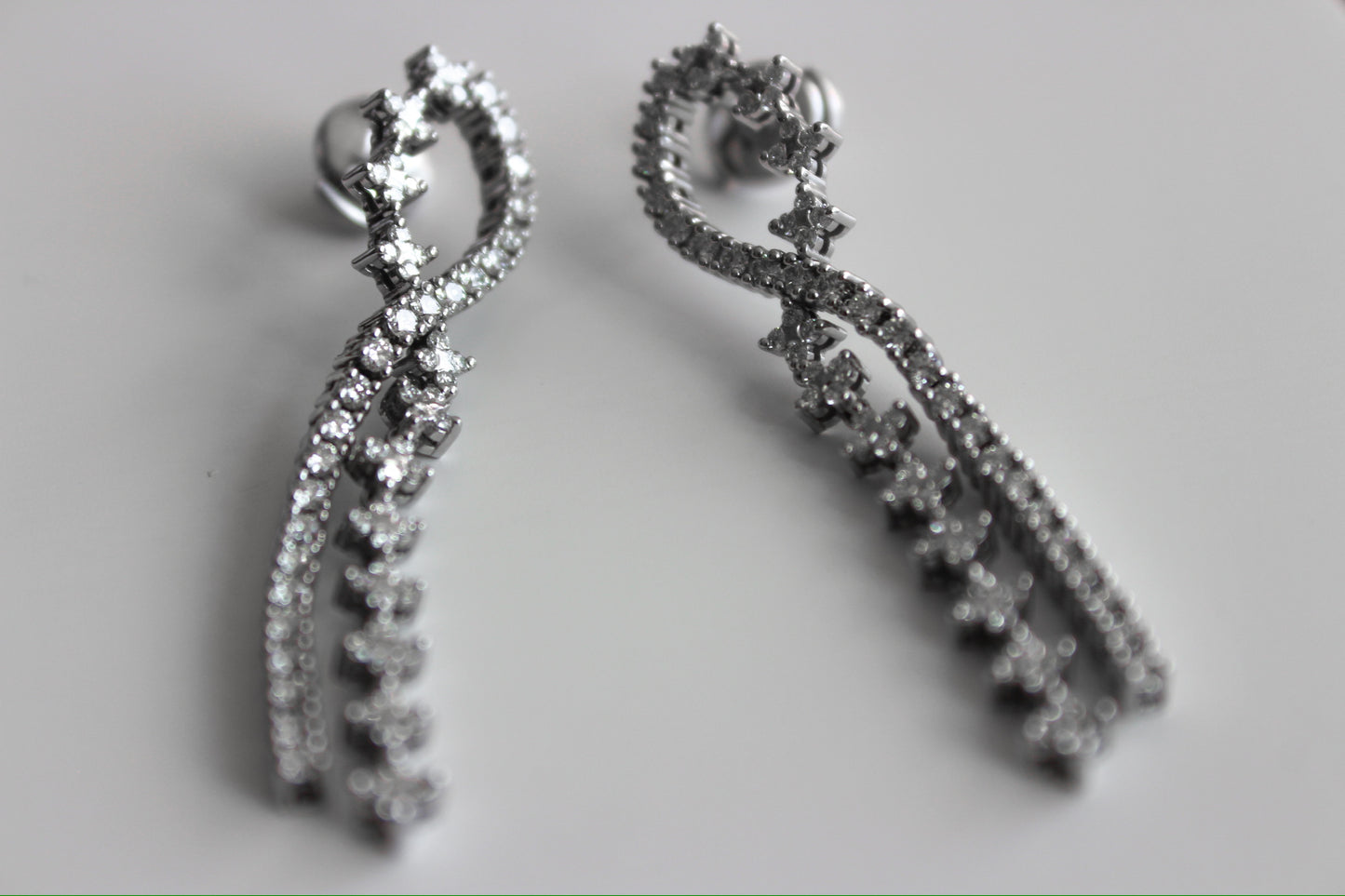 Diamond dropper earrings