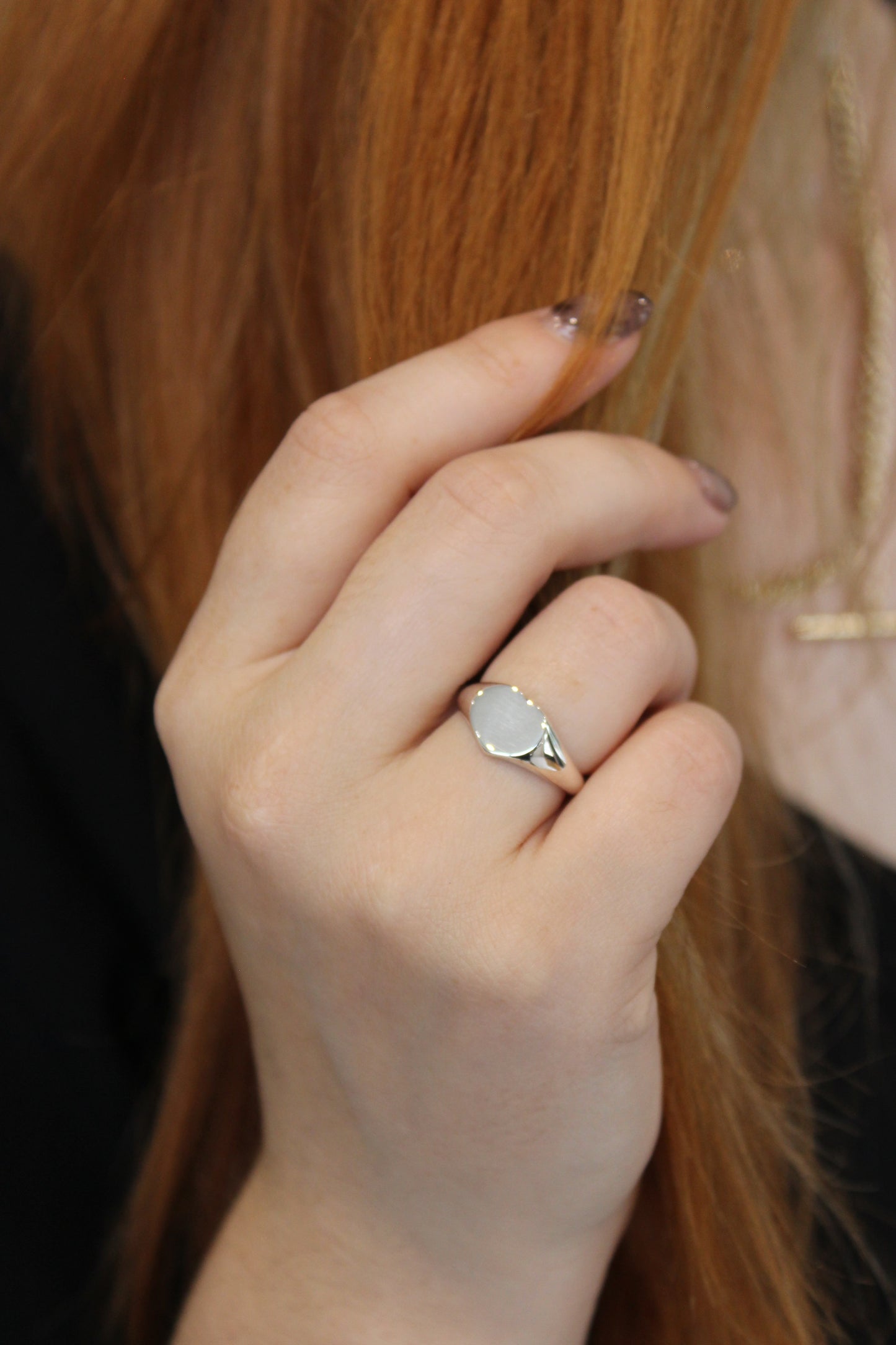 Silver Heart Signet Ring