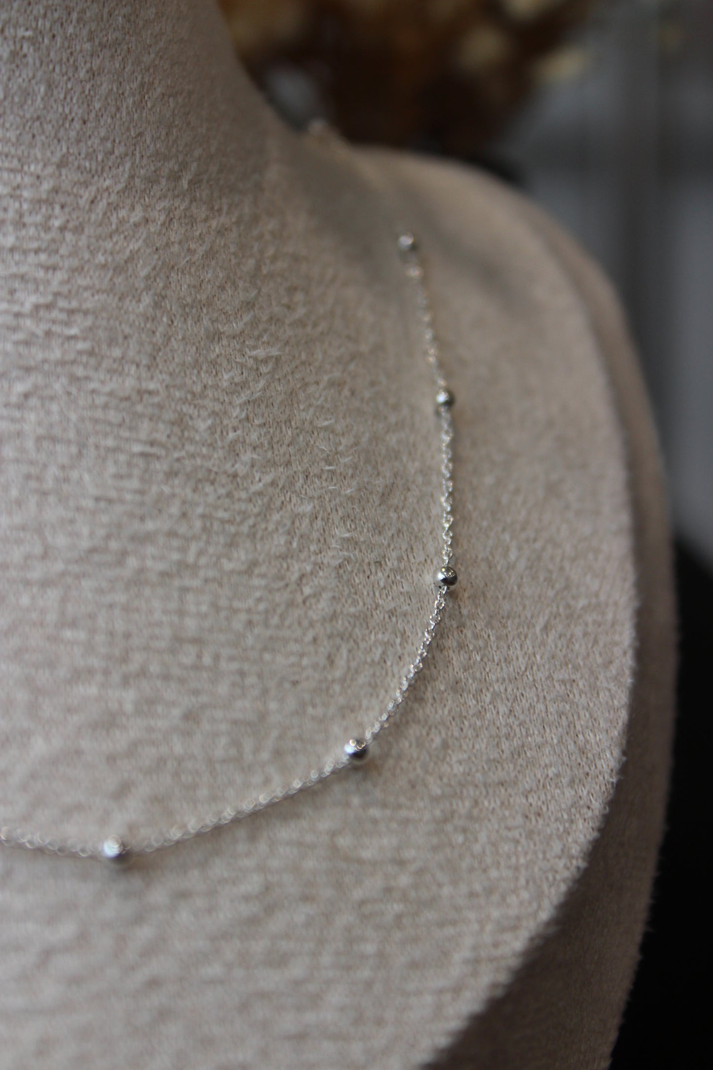 Silver baby bead necklace