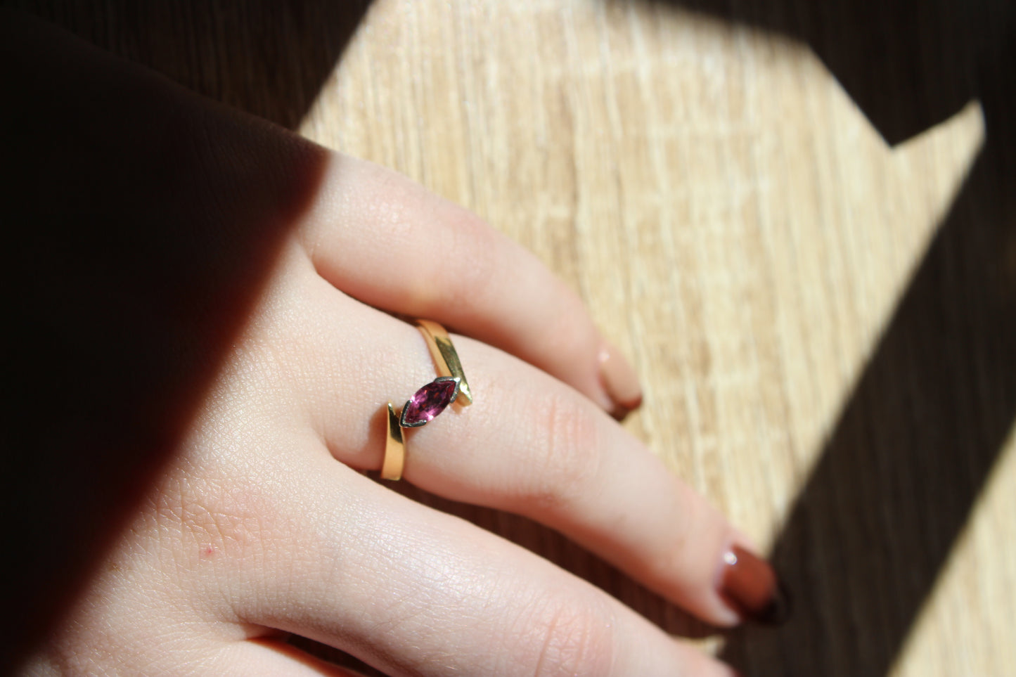 18ct Pink Tourmaline Gold Ring