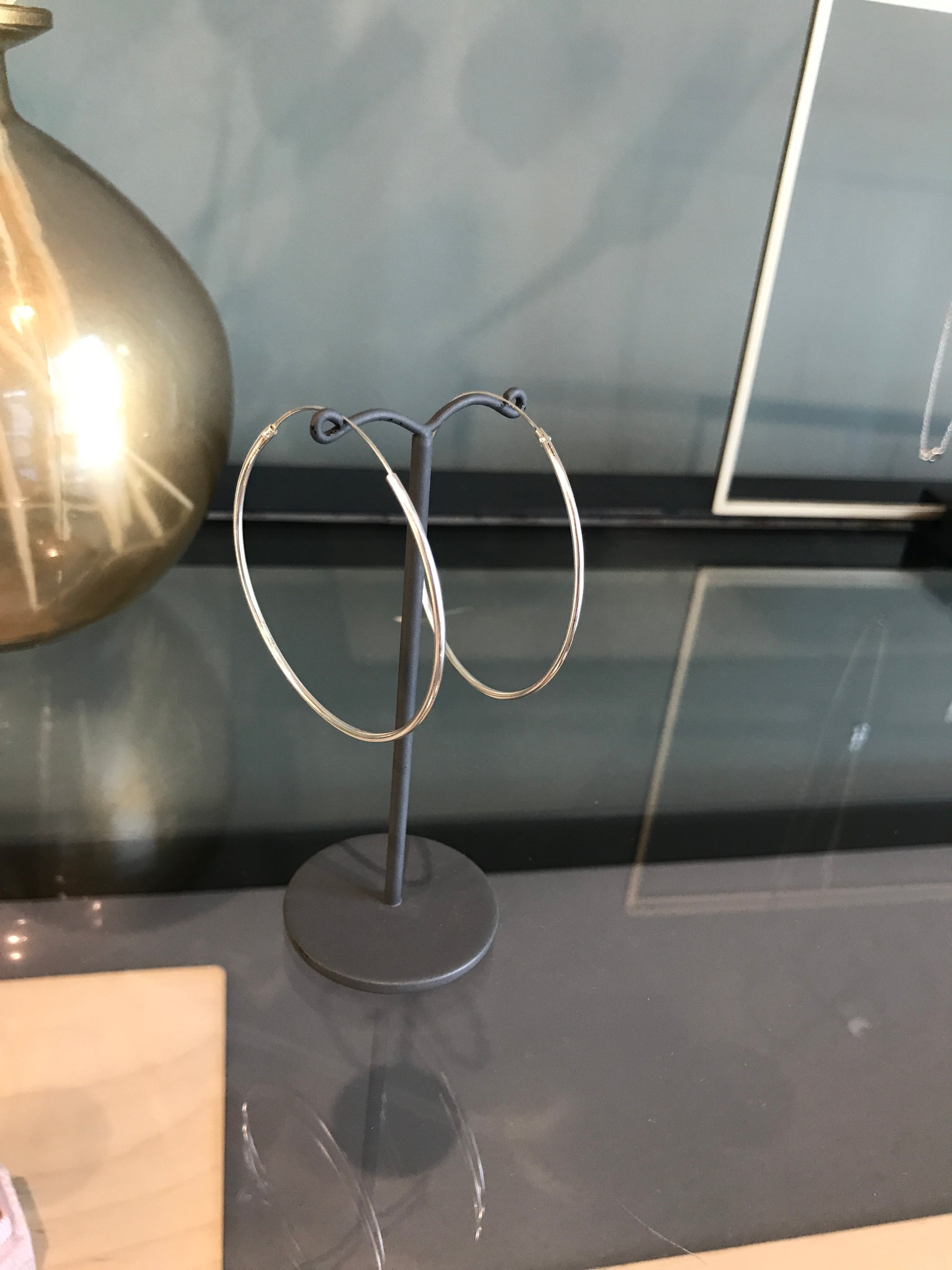 large silver hoop earrings