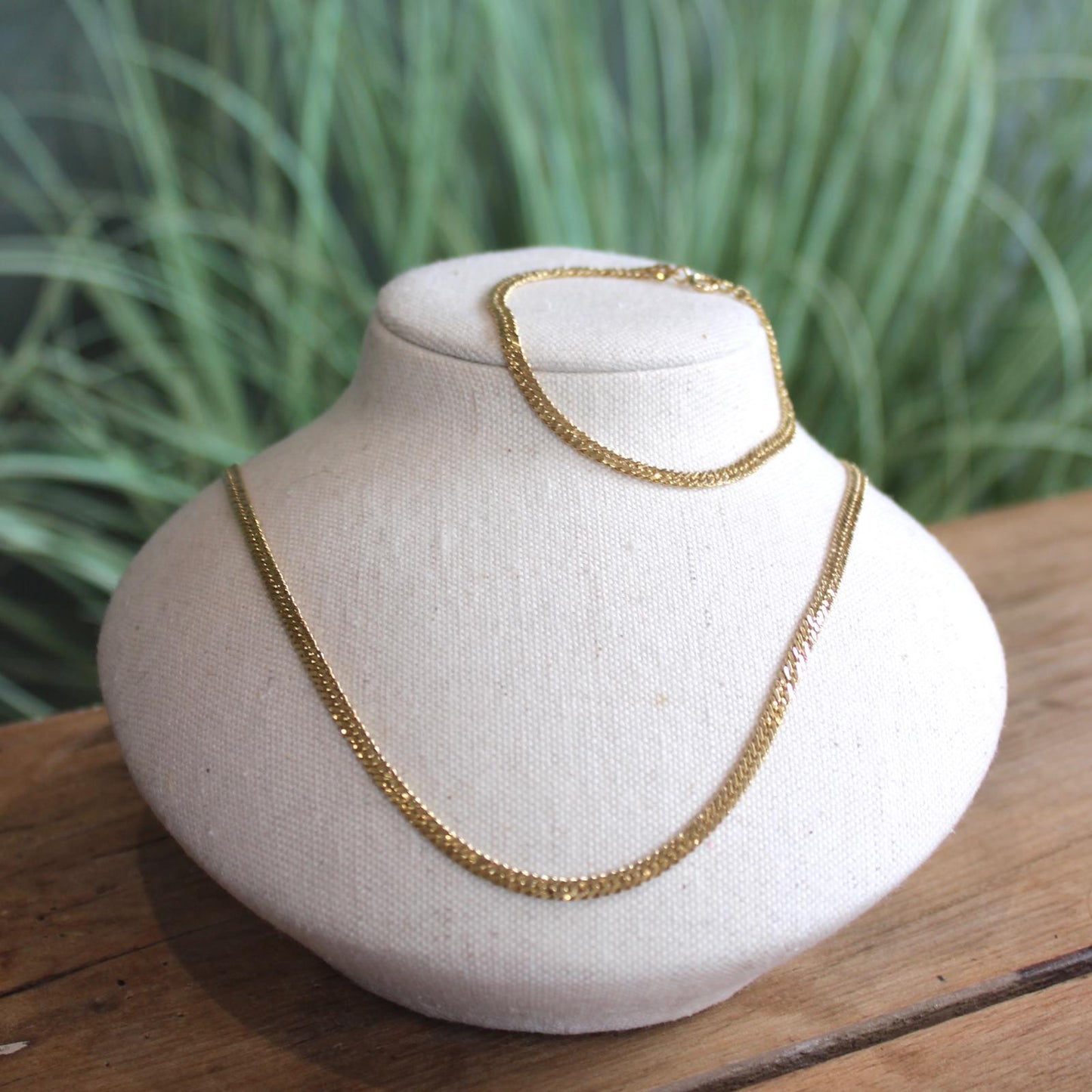 9ct Yellow Gold Double Curb Chain Necklace