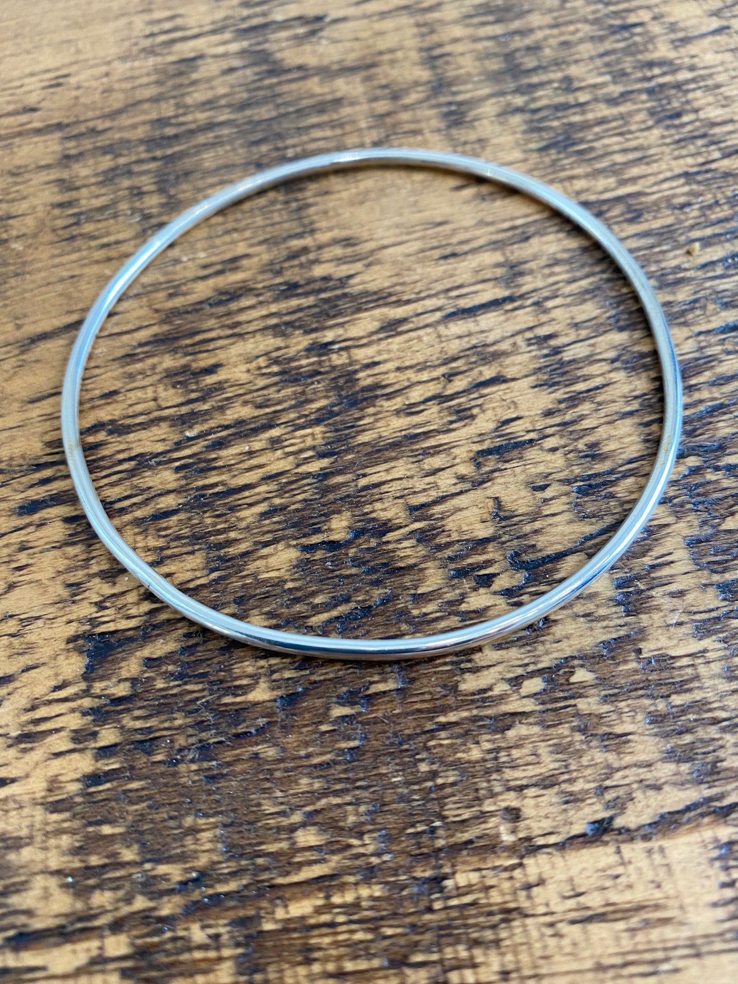 Handmade Silver Round Profile Bangle