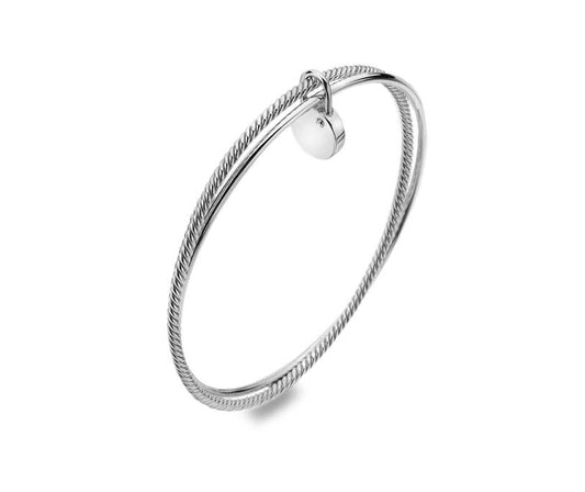 Silver Heritage Double Twisted Wire Bangle