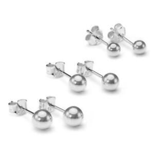 Sterling Silver 3mm Ball Studs