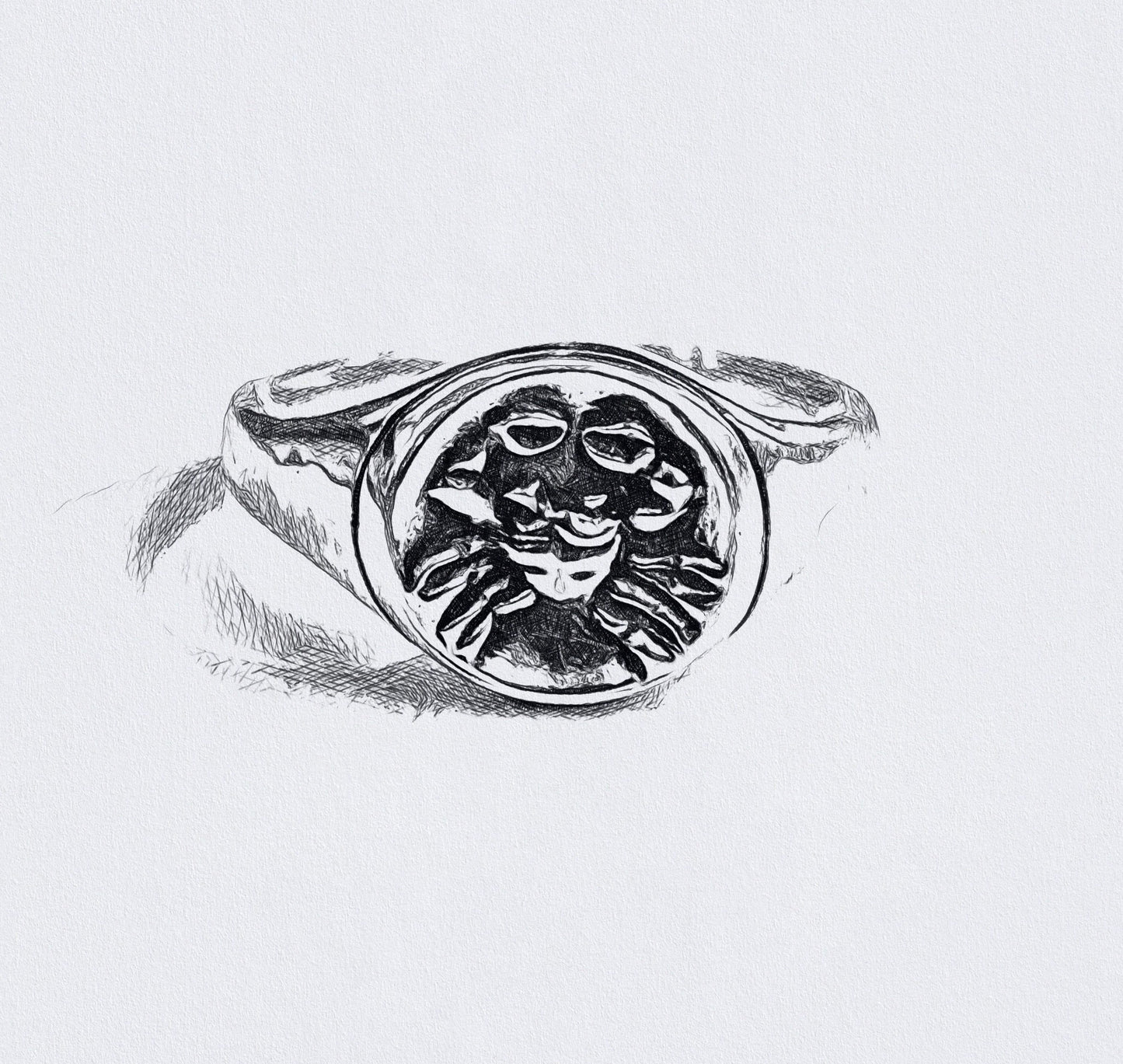 Cancer Crab Signet Ring