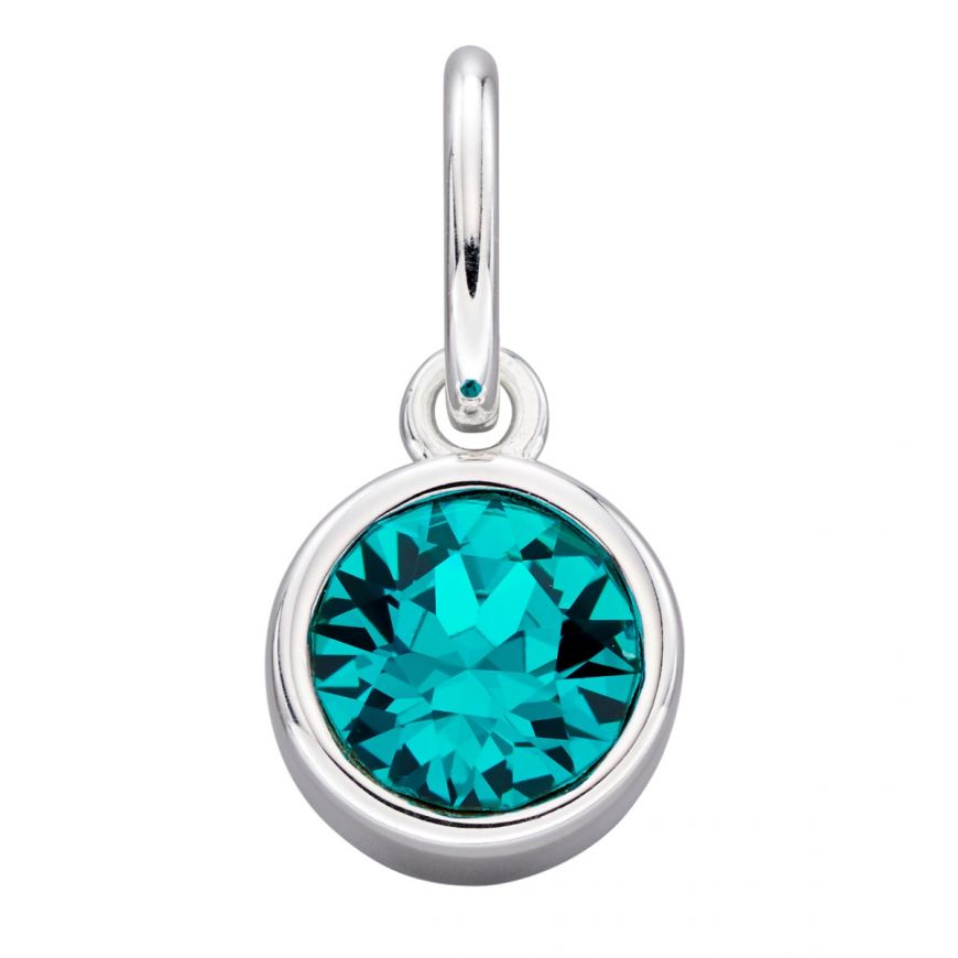 Silver Rubover Birthstone Pendant