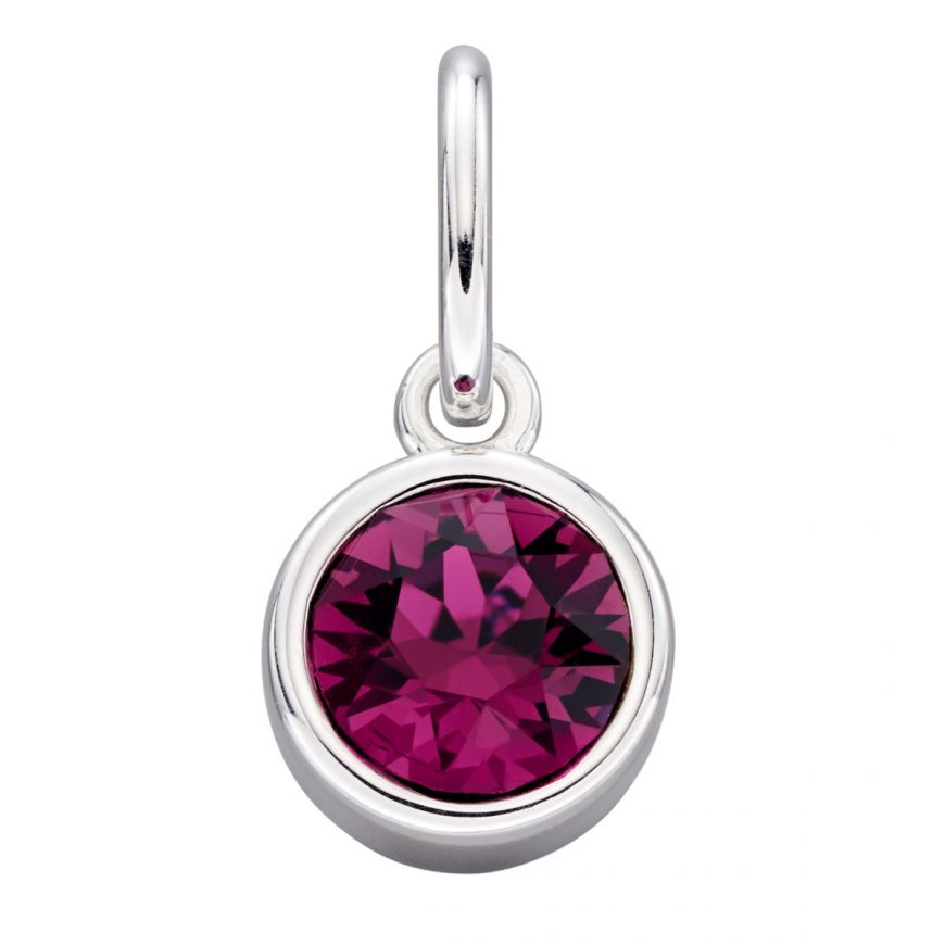 Silver Rubover Birthstone Pendant