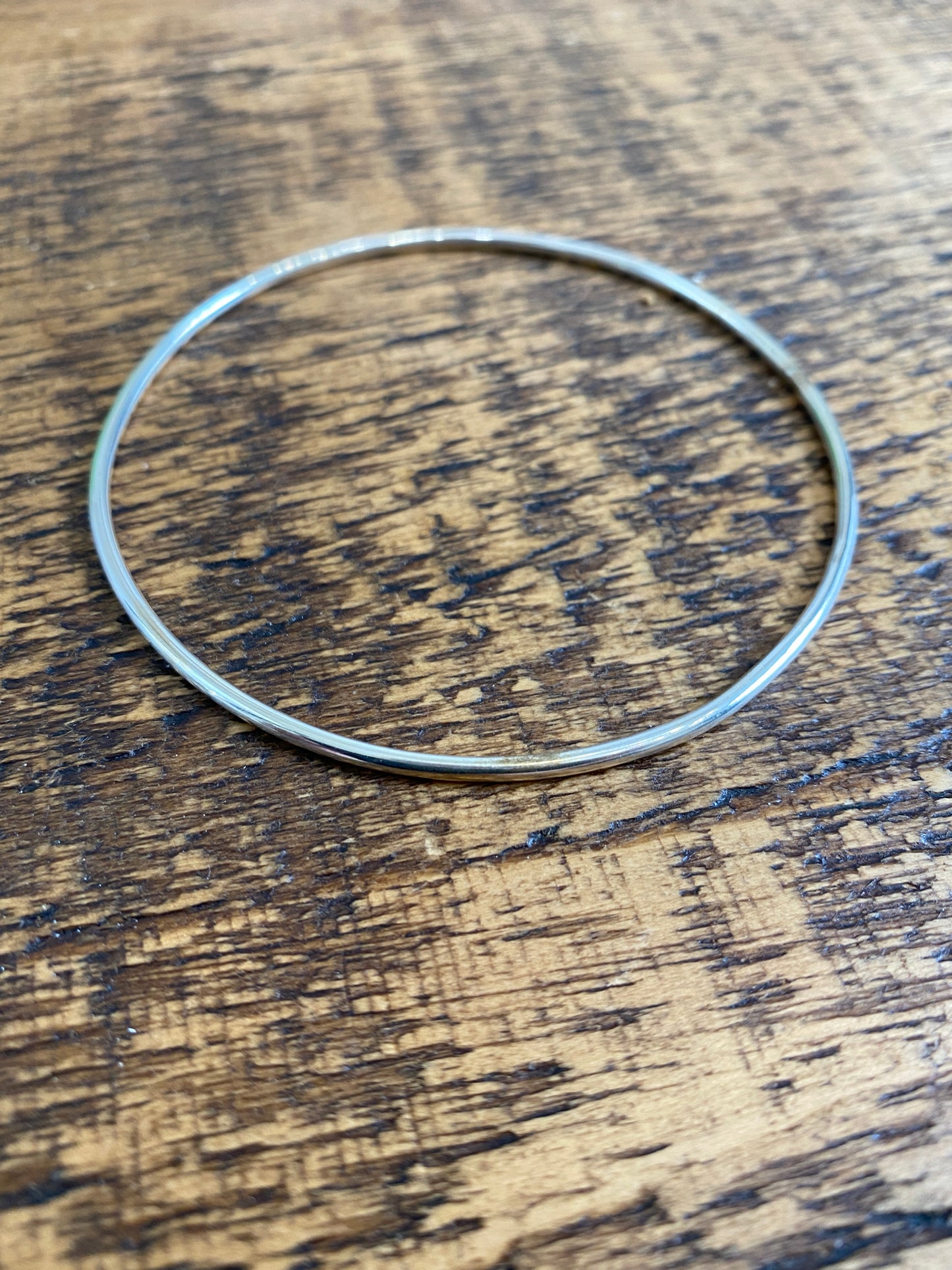 Handmade Silver Round Profile Bangle