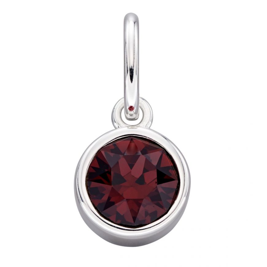 Silver Rubover Birthstone Pendant