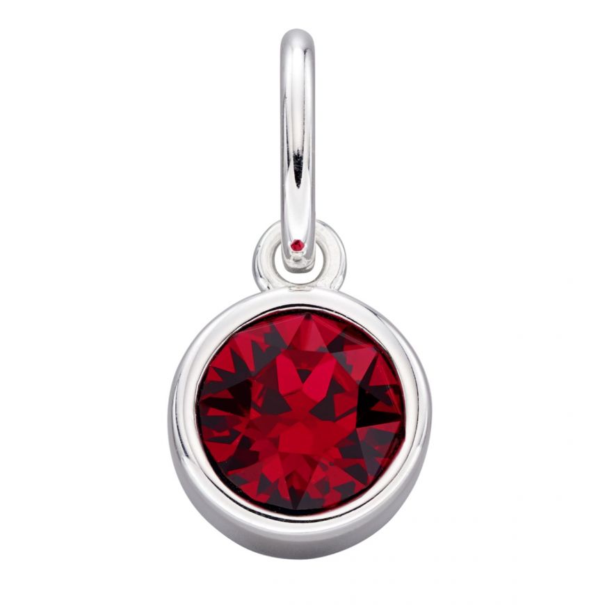 Silver Rubover Birthstone Pendant