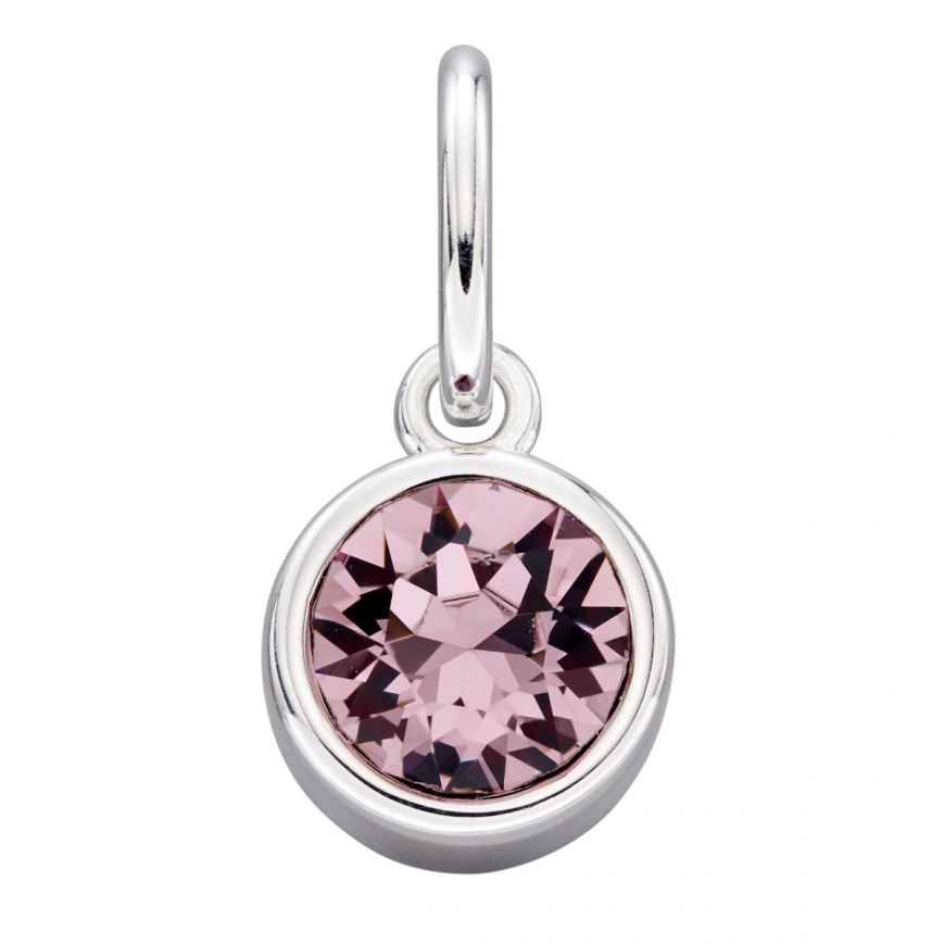 Silver Rubover Birthstone Pendant