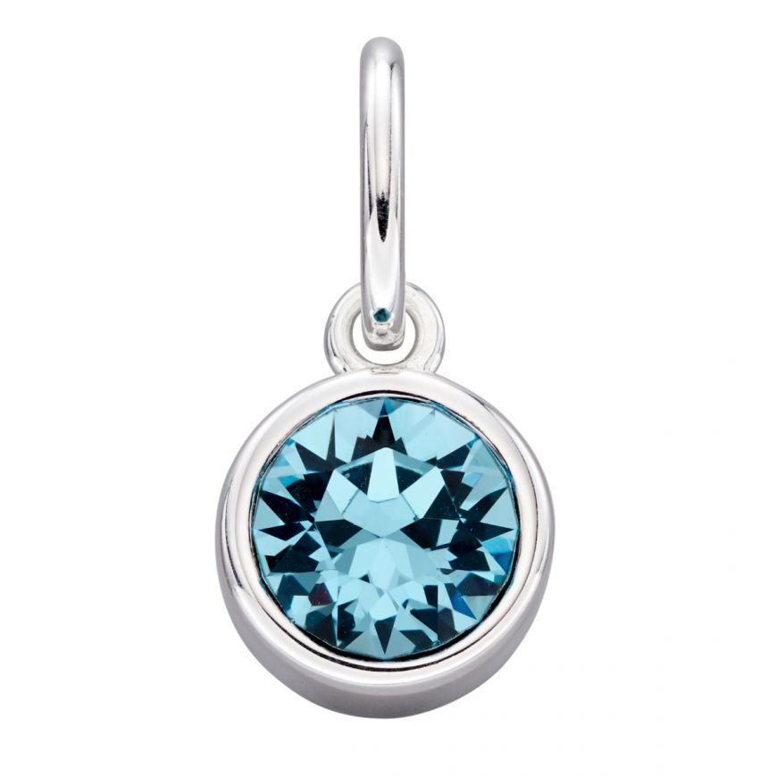 Silver Rubover Birthstone Pendant