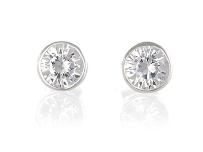 3mm CZ silver stud earrings