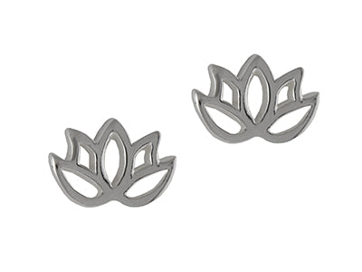 Silver Lotus Studs