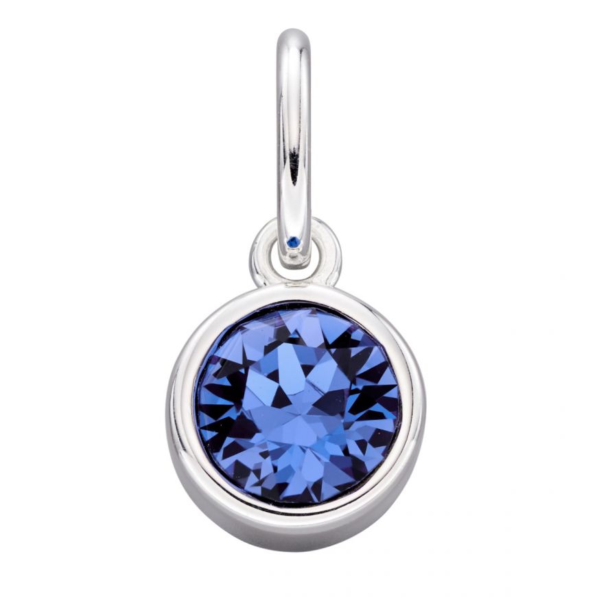 Silver Rubover Birthstone Pendant