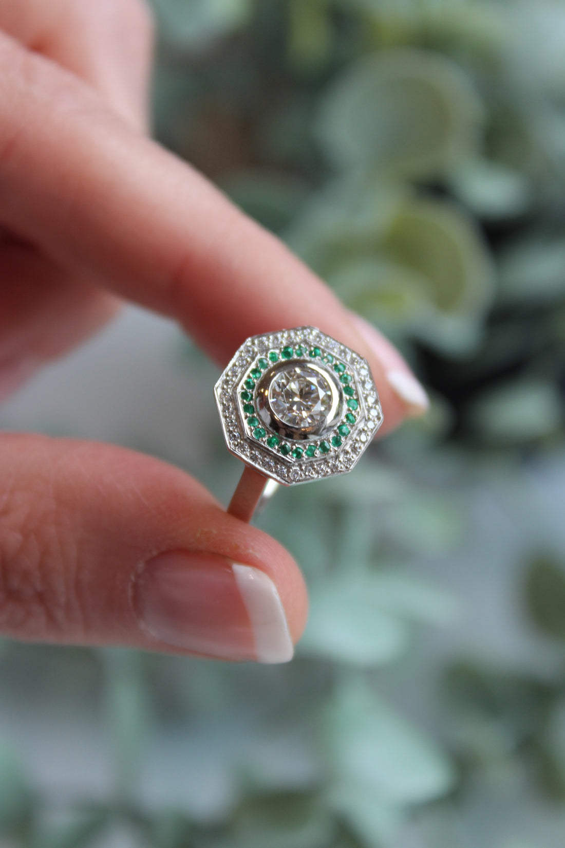 Art Deco Emerald & Diamond Ring