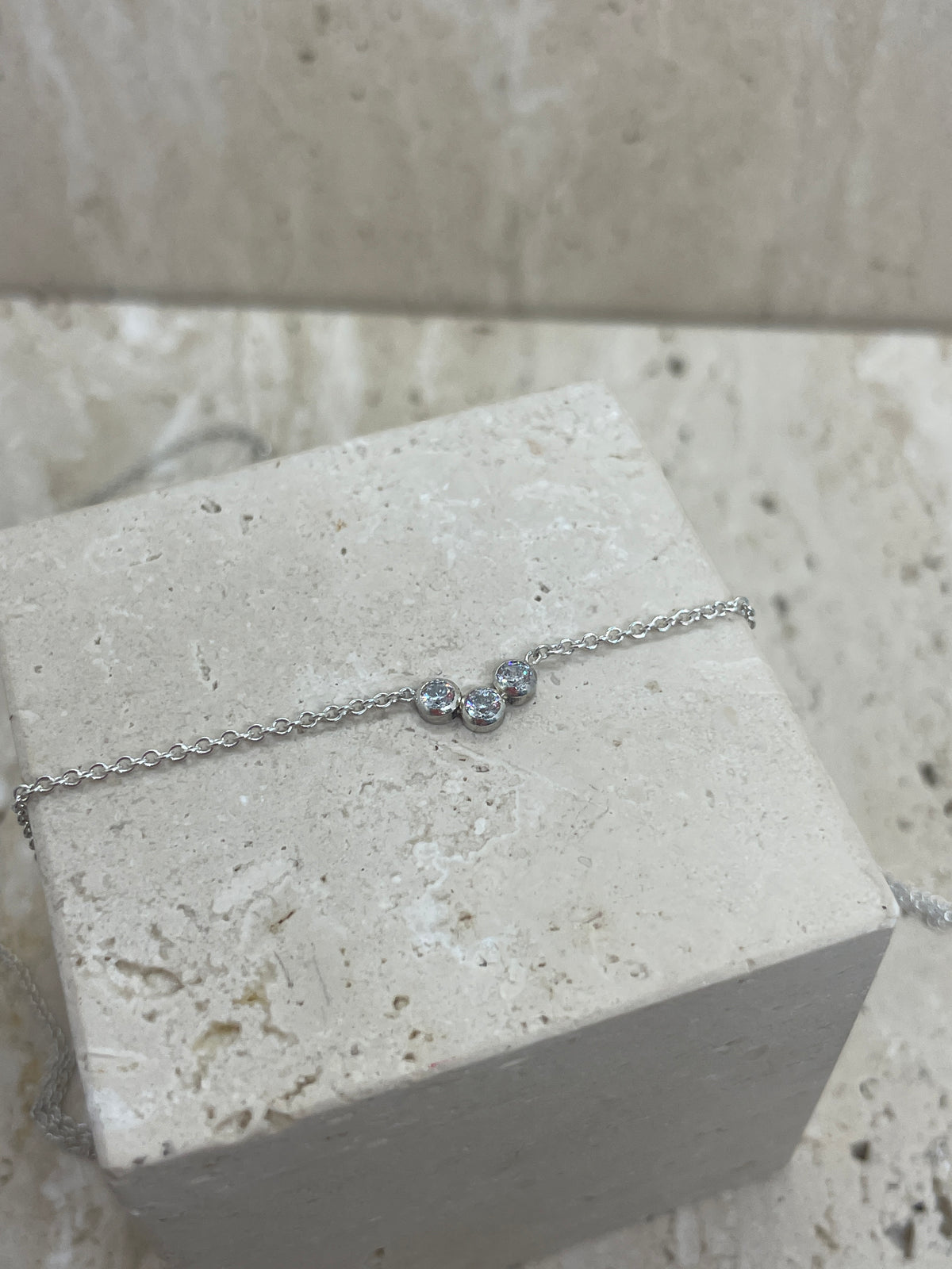 Silver Trilogy CZ Necklace