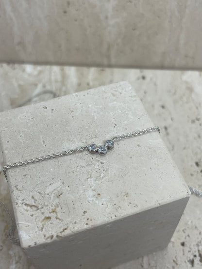 Silver Trilogy CZ Necklace