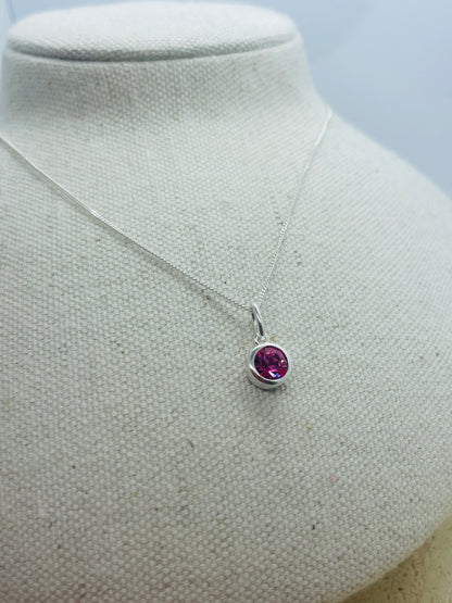 Crystal Rubover Birthstone Necklace