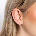 White pearl stud earrings