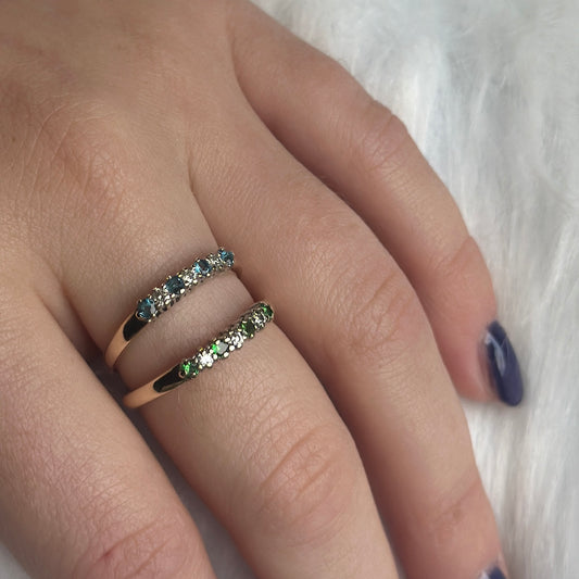 9ct Diamond and Coloured Stone Rings