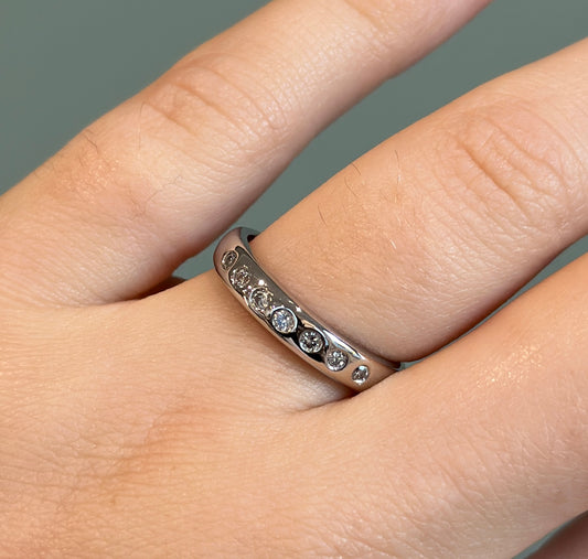 Platinum and Diamond Band Ring