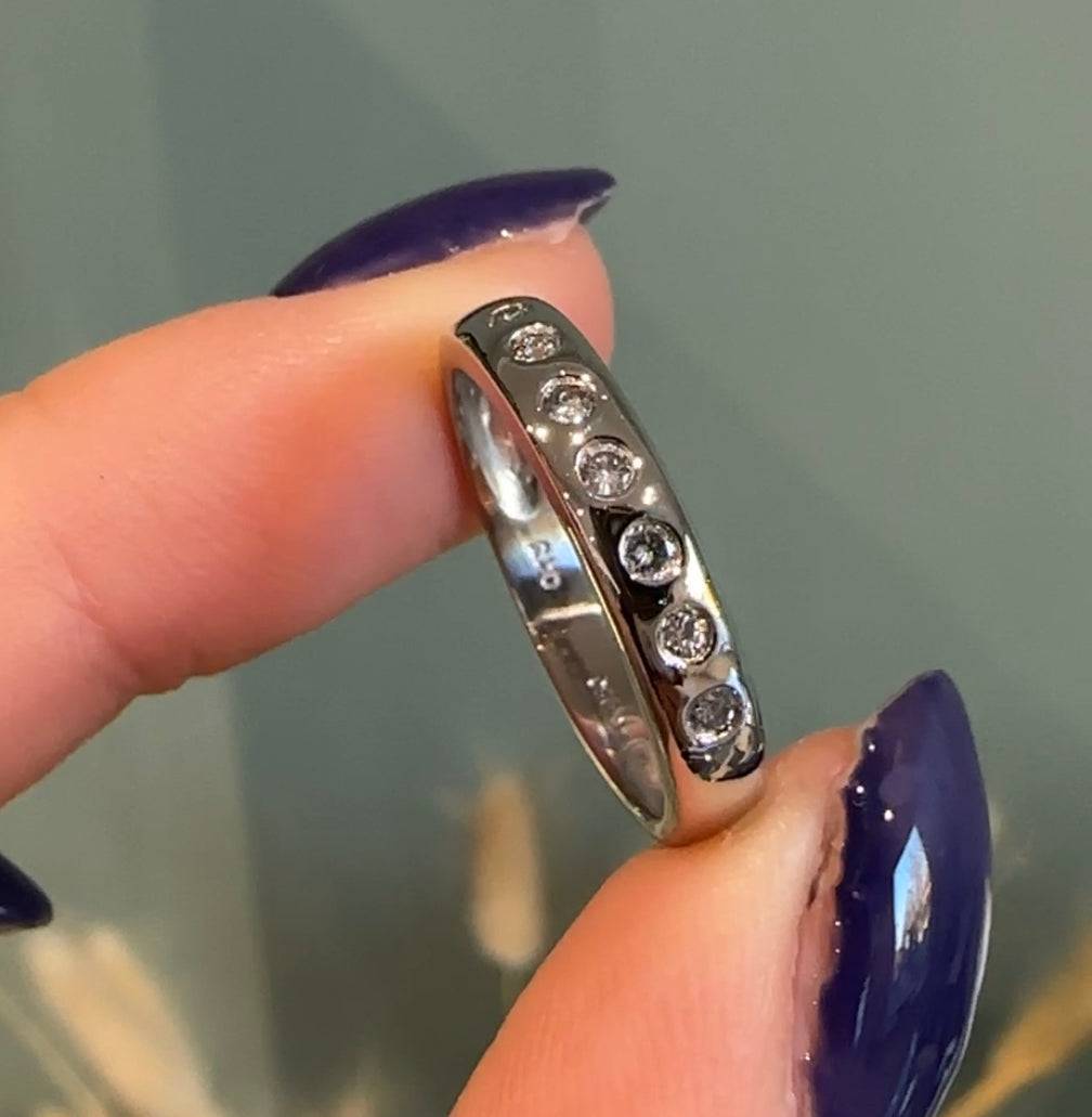 Platinum and Diamond Band Ring