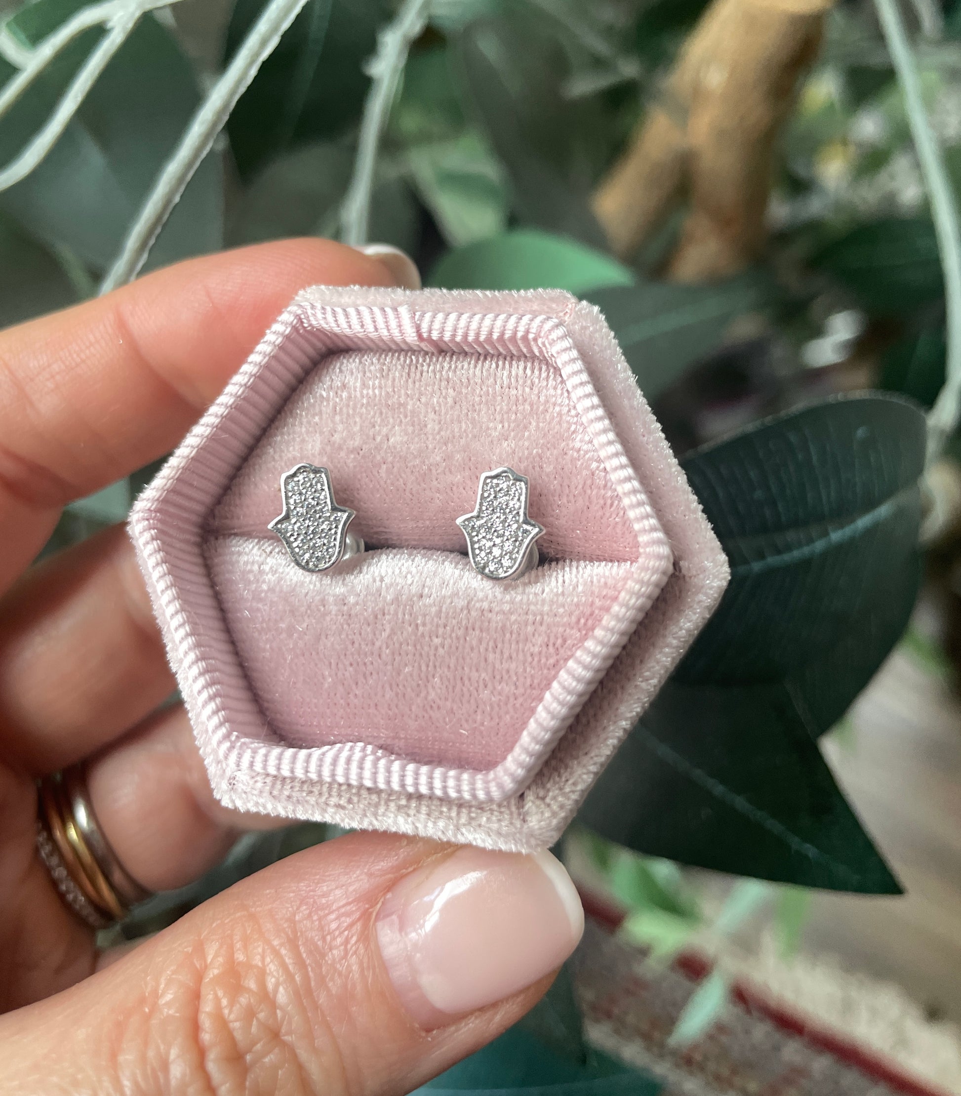 Hamsa Stud Earrings – Thorpe and Brown - Main Image