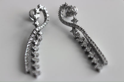 Diamond dropper earrings