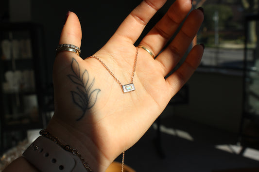Rose Gold Opal Necklace
