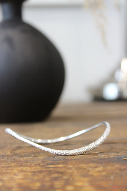 Silver Snake Patterned Bangle