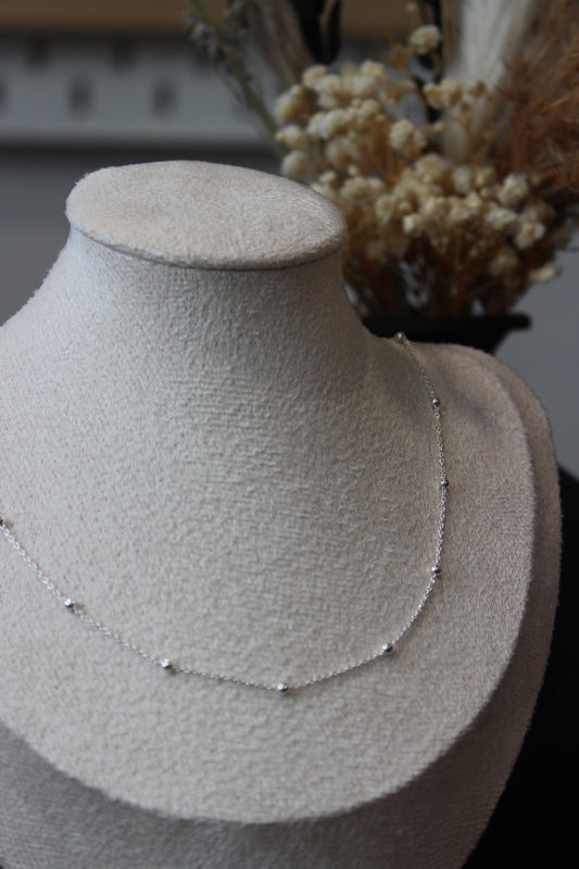 Silver baby bead necklace