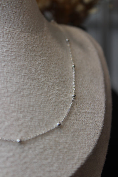Silver baby bead necklace