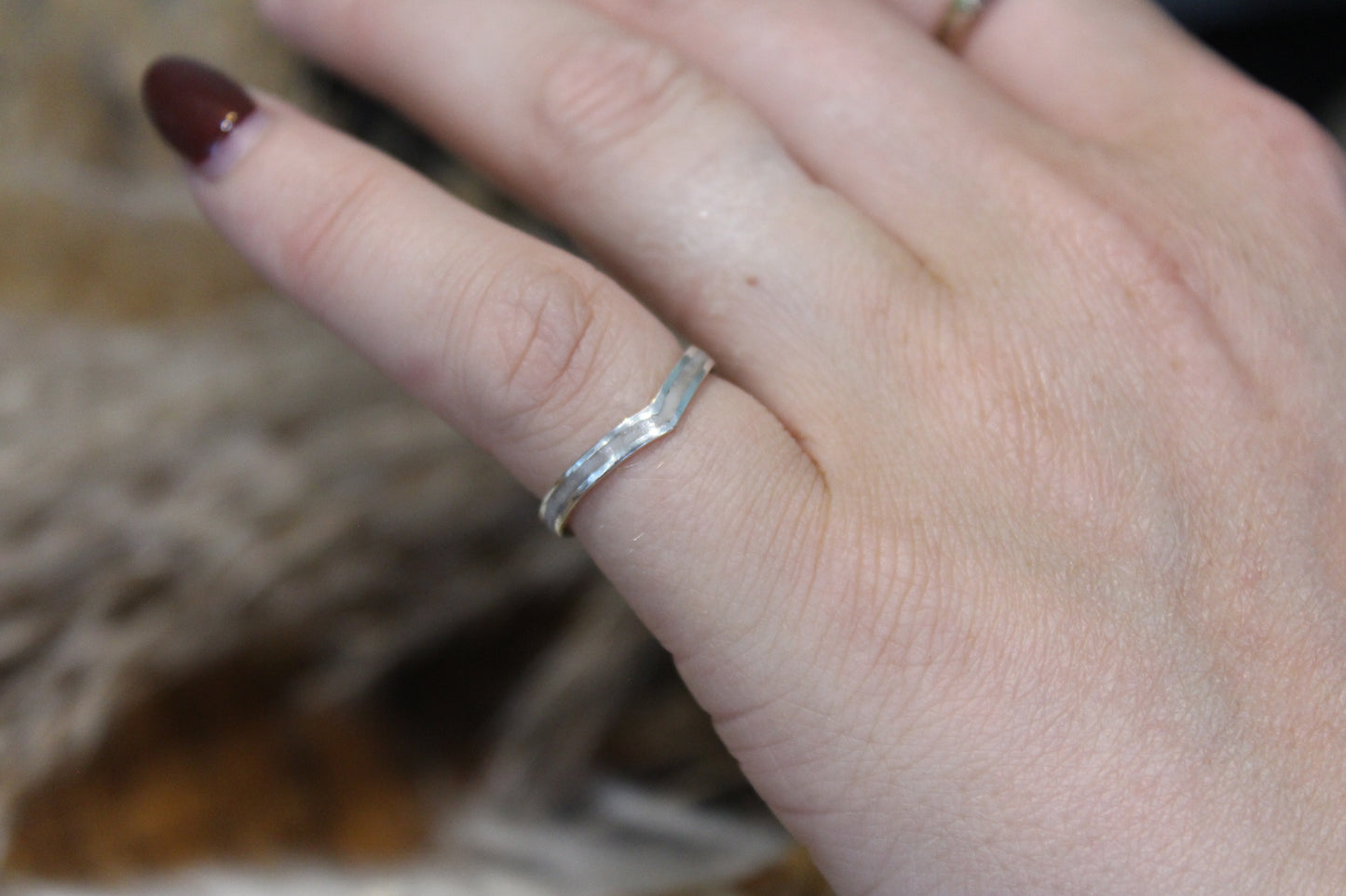 Wishbone Memorial Ring with Resin