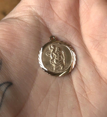 9ct Gold St Christopher Pendant and Chain