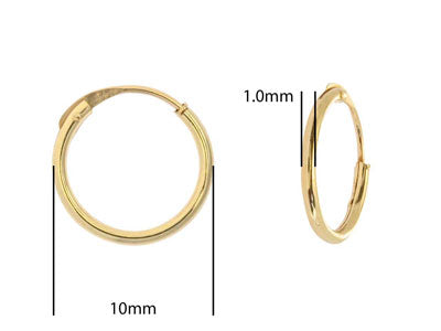 9ct Gold Hoops 10mm