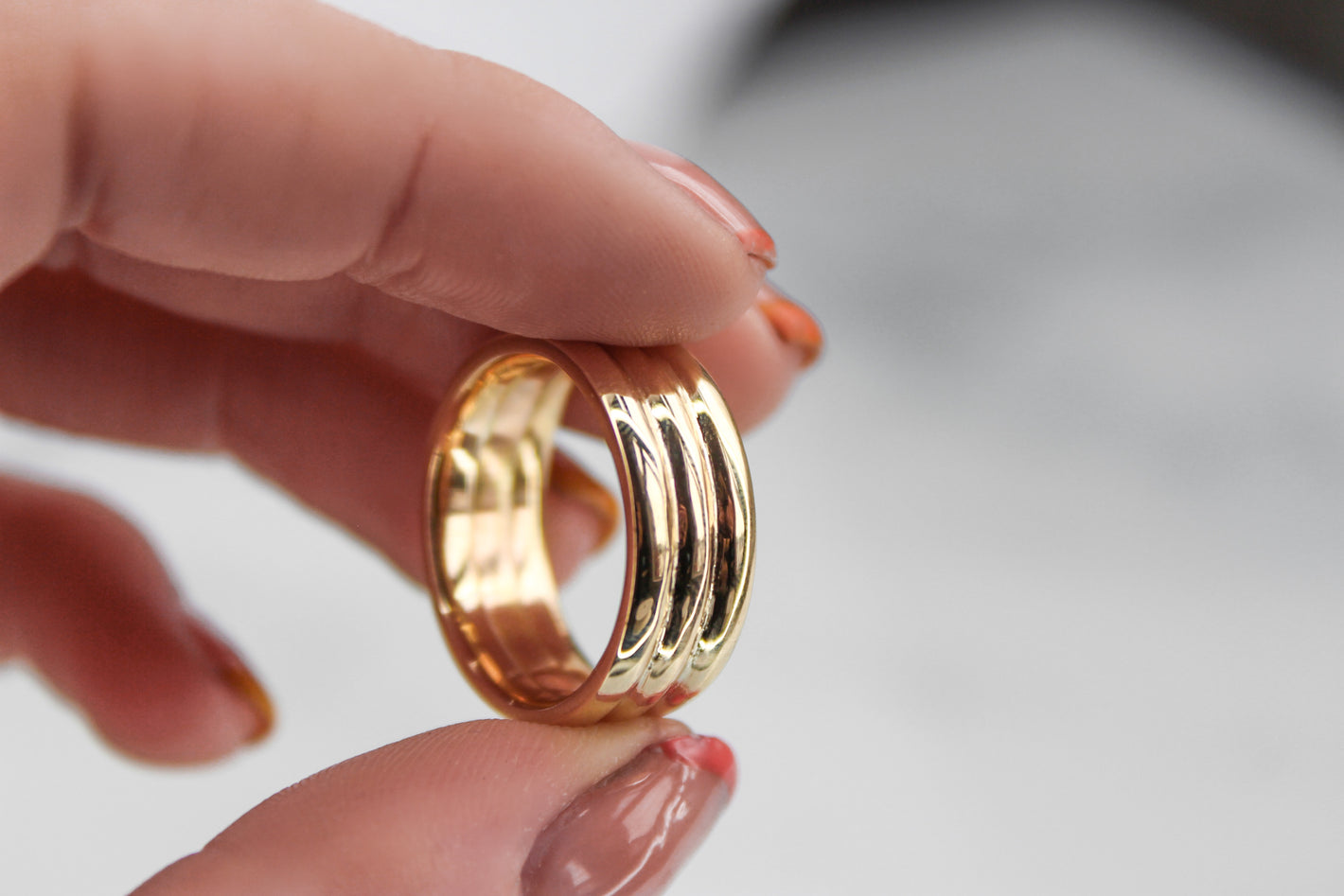 remodelled band ring from melted down sustainable gold