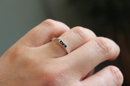 Small Rectangular Signet Memorial Ring (Resin)