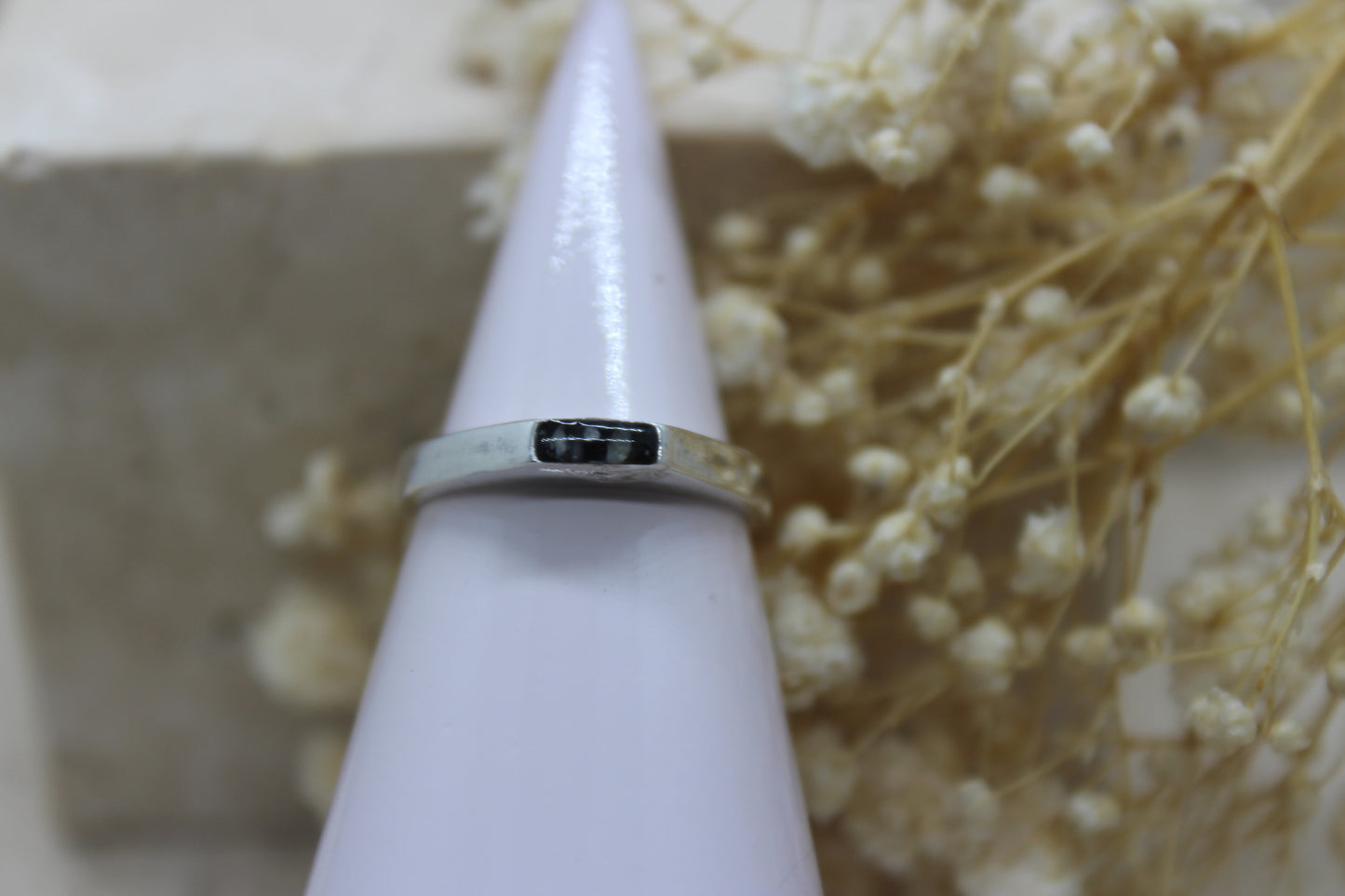 Small Rectangular Signet Memorial Ring (Resin)