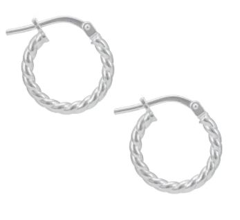 Sterling Silver 10mm Twisted Creole Earings