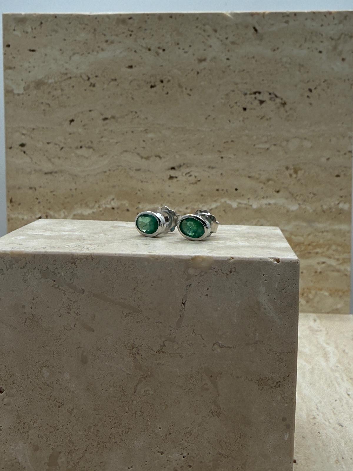 Emerald Cufflinks into Earrings