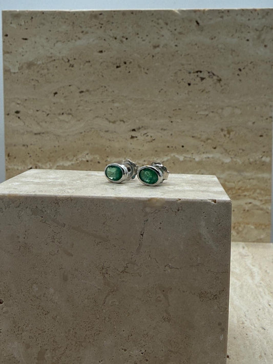 Emerald Cufflinks into Earrings